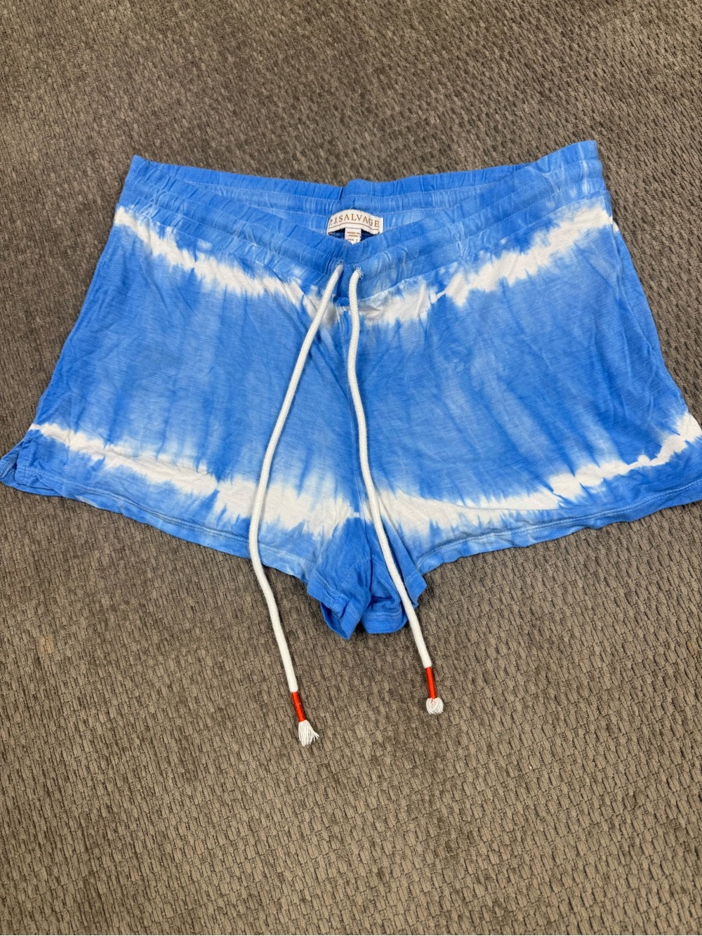 PJ Salvage Blue & White Tie-Dye Lounge Shorts Large Sleepwear Vacation Women’s